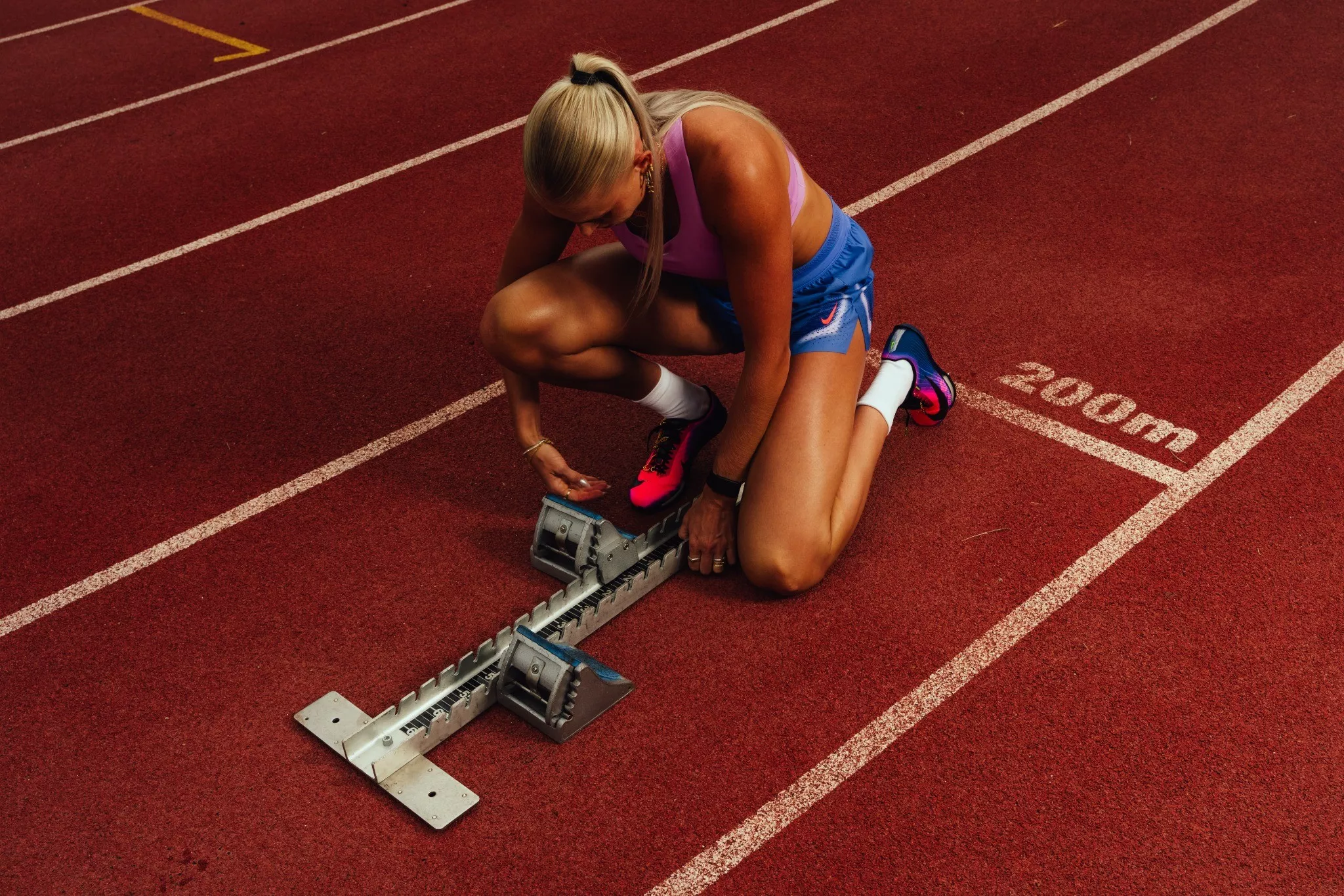 sprinter on the starting blocks