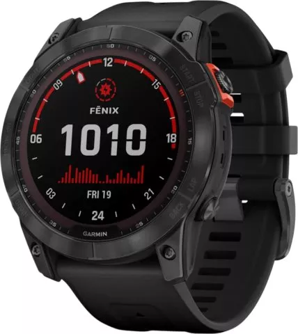 fenix 7X PRO Solar Gray / Black Silicone Band