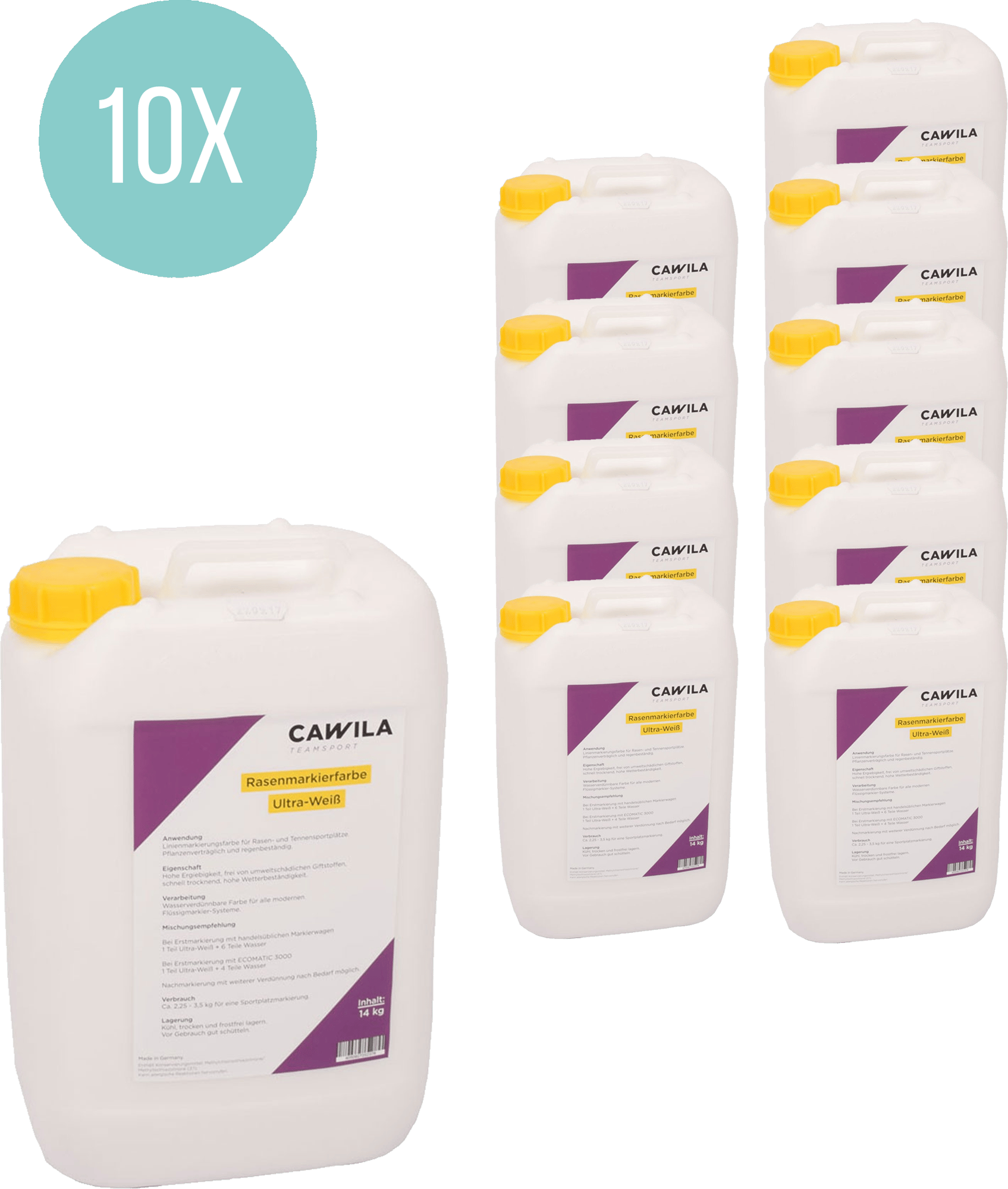 Liniile de marcare Cawila Ultra-Weiss Rasenmarkierungsfarbe Konzentr at | Sportplatzmarkierungsfarbe for