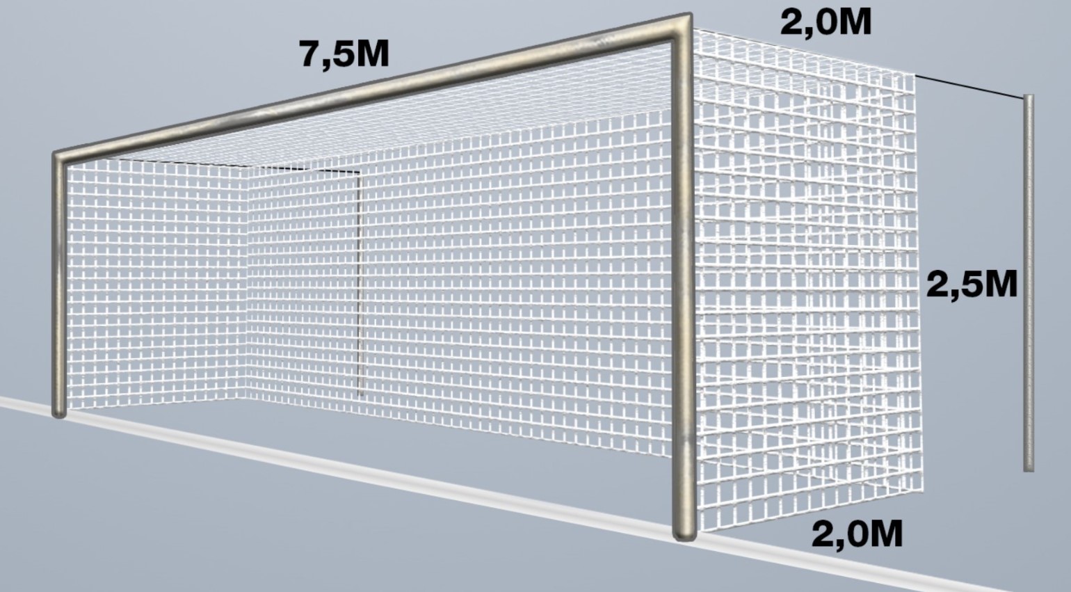 Cawila Net 7,50x2,50m Tiefe 2,0x2,0m