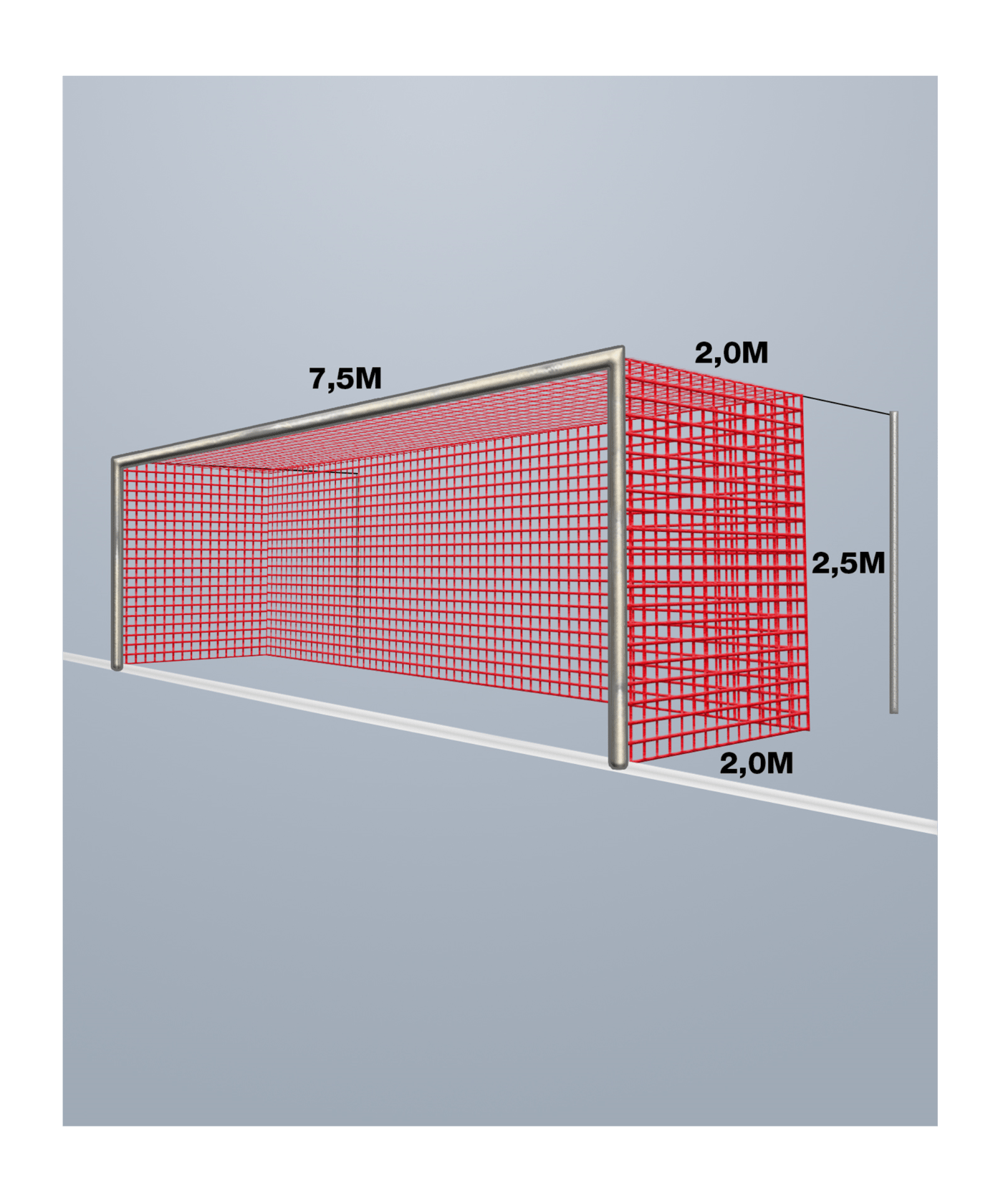 Cawila Net 7,50x2,50m 2,0x2,0m