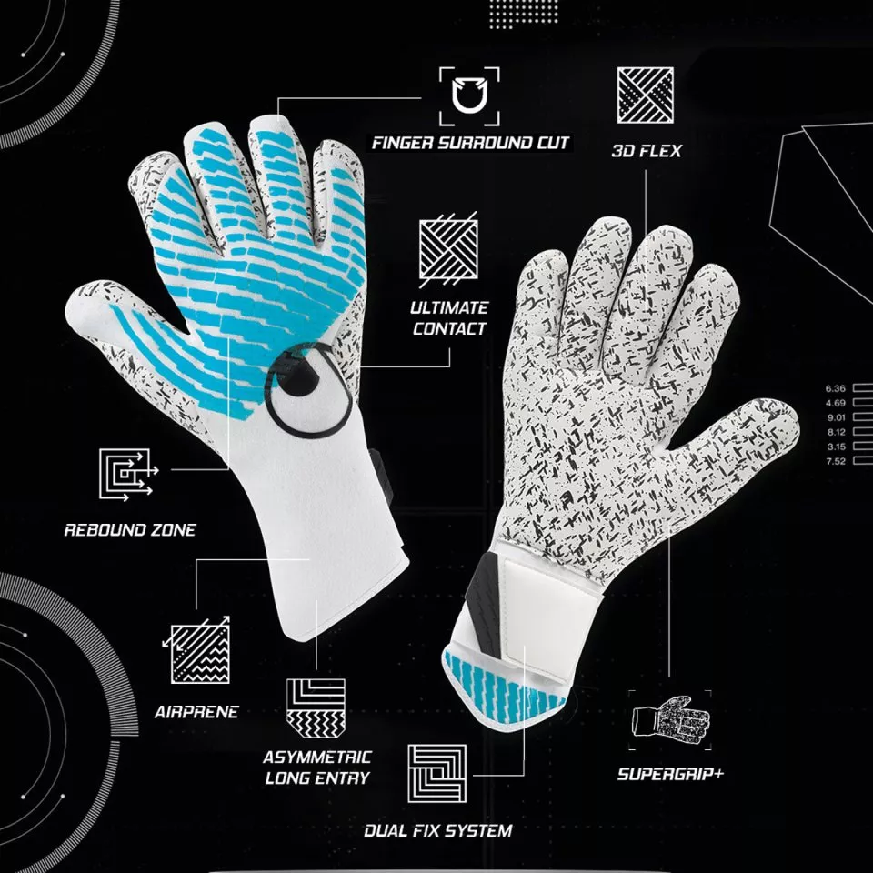 Luvas de Guarda-Redes Uhlsport FM Cybertec Supergrip+ Finger Surround Goalkeeper Gloves