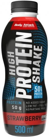 Body Attack High Protein Shake Příchuť Jahoda - 500 ml