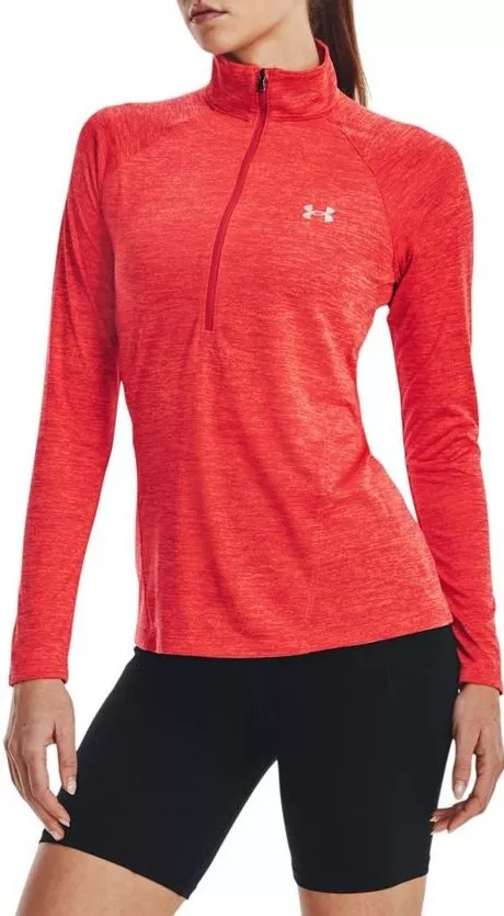 Langarm-T-Shirt Under Armour Tech 1/2 Zip - Twist-RED