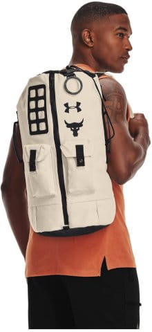 UA Project Rock 60 Gym Bag-WHT