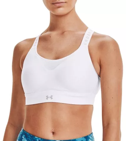 Womens sports bra Under Armour INFINITY MID HIGH NECK SHINE W blue