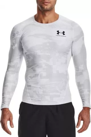 UA HG IsoChill Comp Print LS-WHT