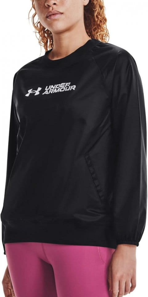 Trenirka (gornji dio) Under Armour UA Recover Woven Shine Crew-BLK