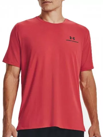 UA CG Armour Fitted Crew-WHT-RED