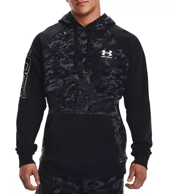 Under Armour UA RIVAL FLC CAMO SCRIPT Kapucnis melegítő felsők