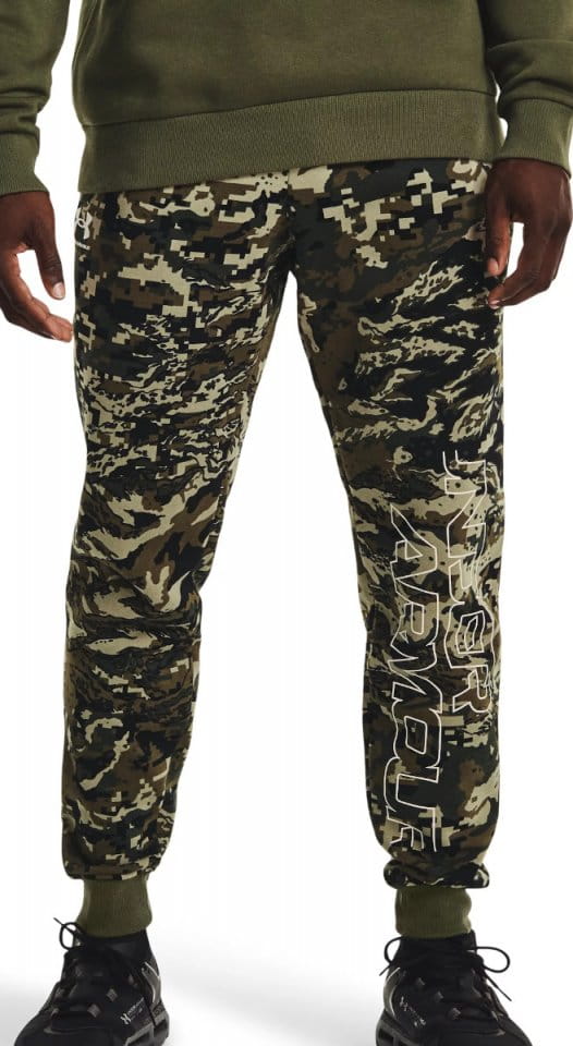 Pants Under Armour UA RIVAL FLC CAMO SCRIPT JGR GRN Top4Running