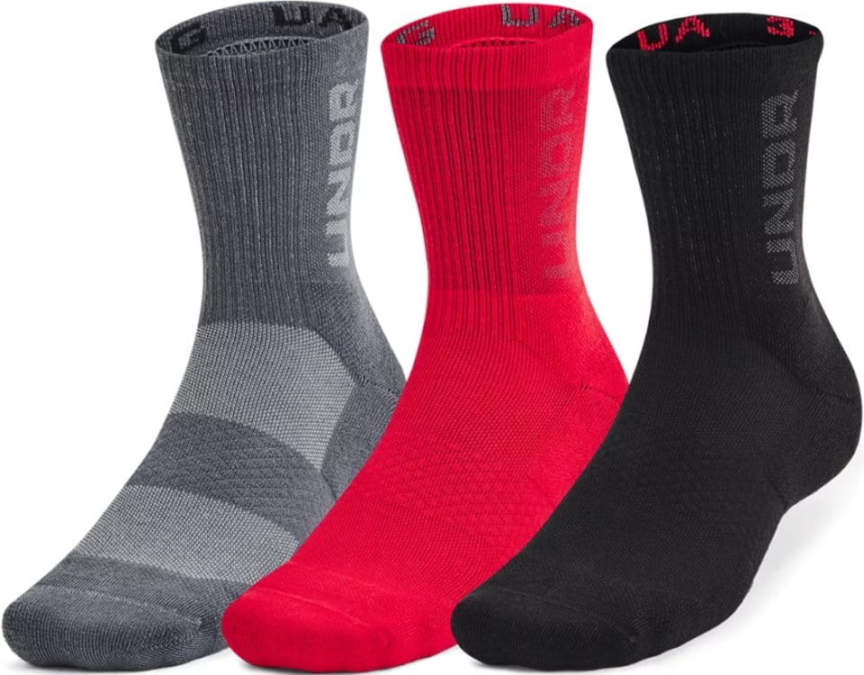 Socken Under Armour UA 3-Maker 3pk Mid-Crew-RED