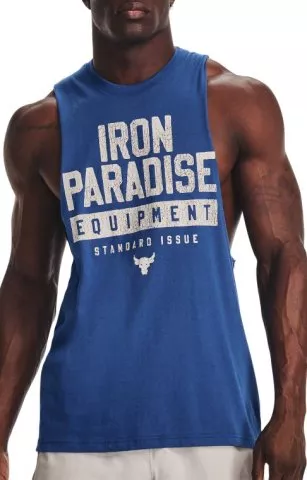 UA PJT ROCK IRON MUSCLE TANK-BLU
