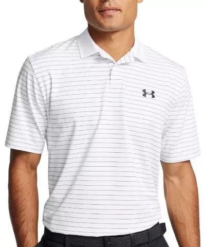 UA Matchplay Stripe Polo-WHT