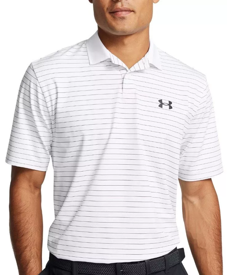 podkoszulek Under Armour UA Matchplay Stripe Polo-WHT