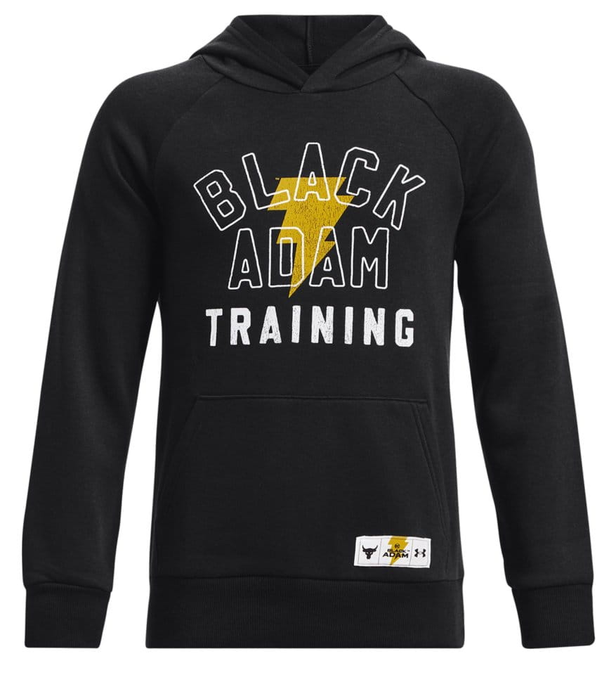 Dětská mikina s kapucí Under Armour Project Rock Rival Fleece Black Adam