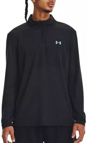 UA SEAMLESS STRIDE 1/4 ZIP-BLK