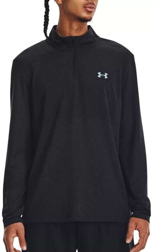 T-shirt met lange mouwen Under Armour UA SEAMLESS STRIDE 1/4 ZIP-BLK