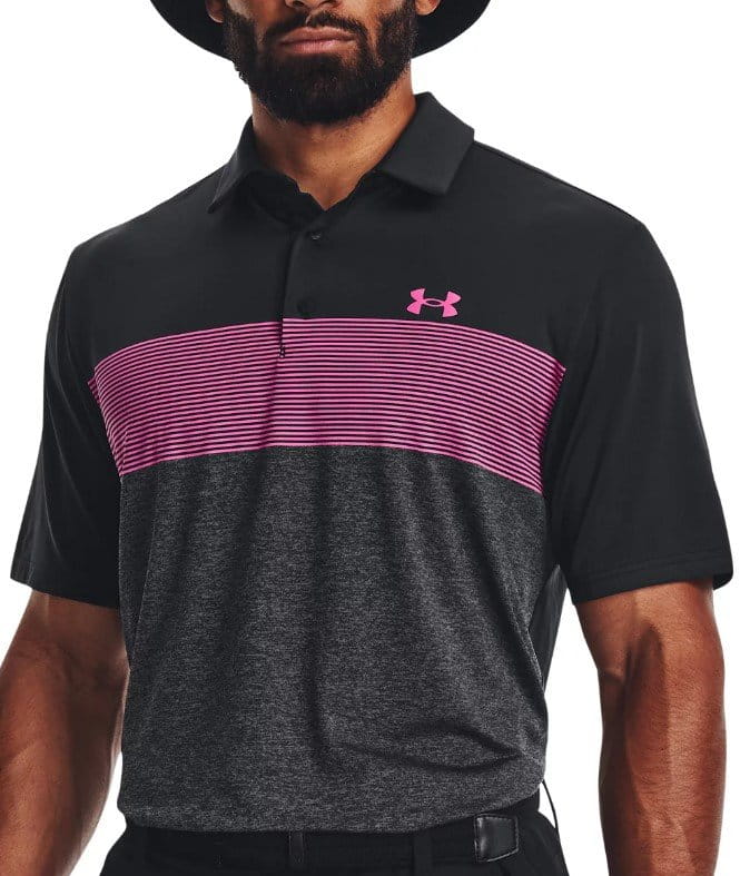 Under Armour UA Playoff 3.0 Stripe Polo-BLK Rövid ujjú póló