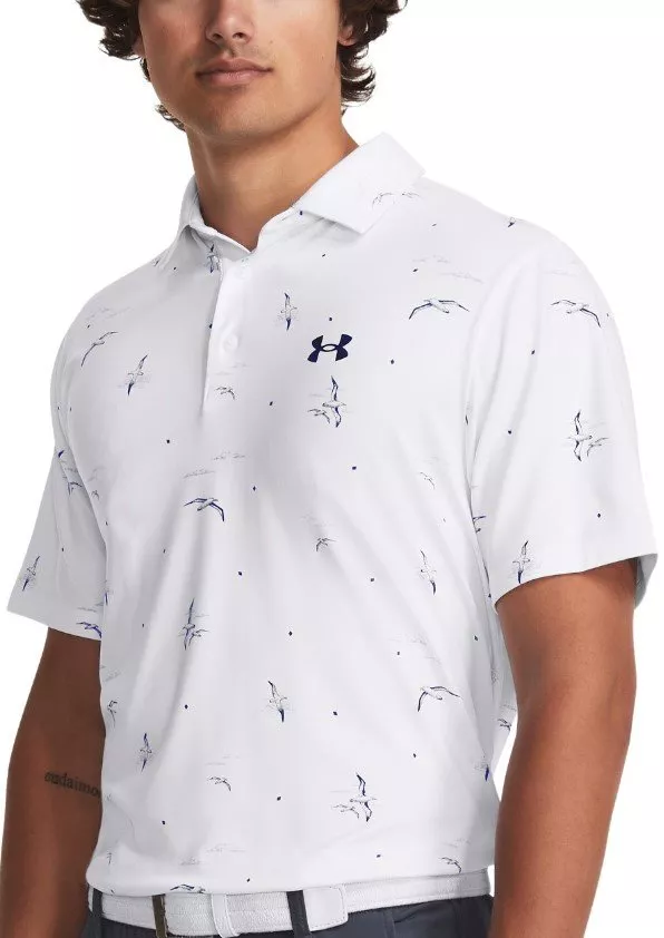Under Armour UA Playoff 3.0 Printed Polo-WHT Póló ingek