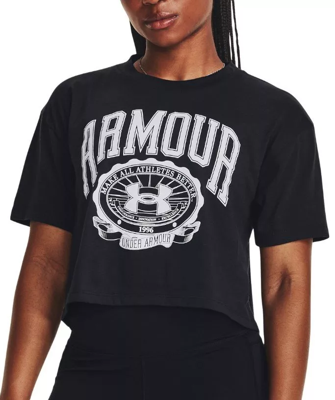 T-Shirt Under Armour UA COLLEGIATE CREST CROP SS-BLK