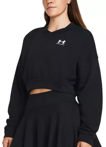 UA Rival Terry OS Crop Crw-BLK