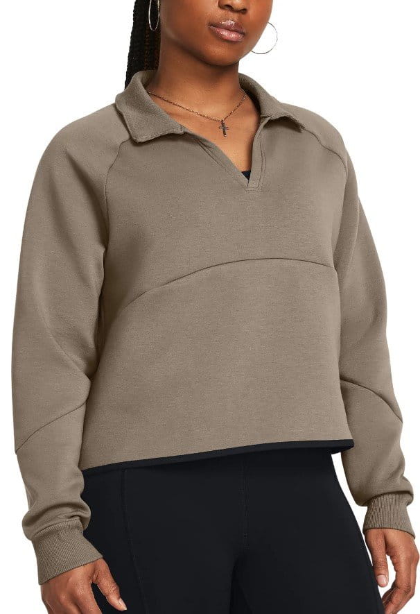 Sweatshirt Under Armour Unstoppable Flc Rugby Crop-BRN