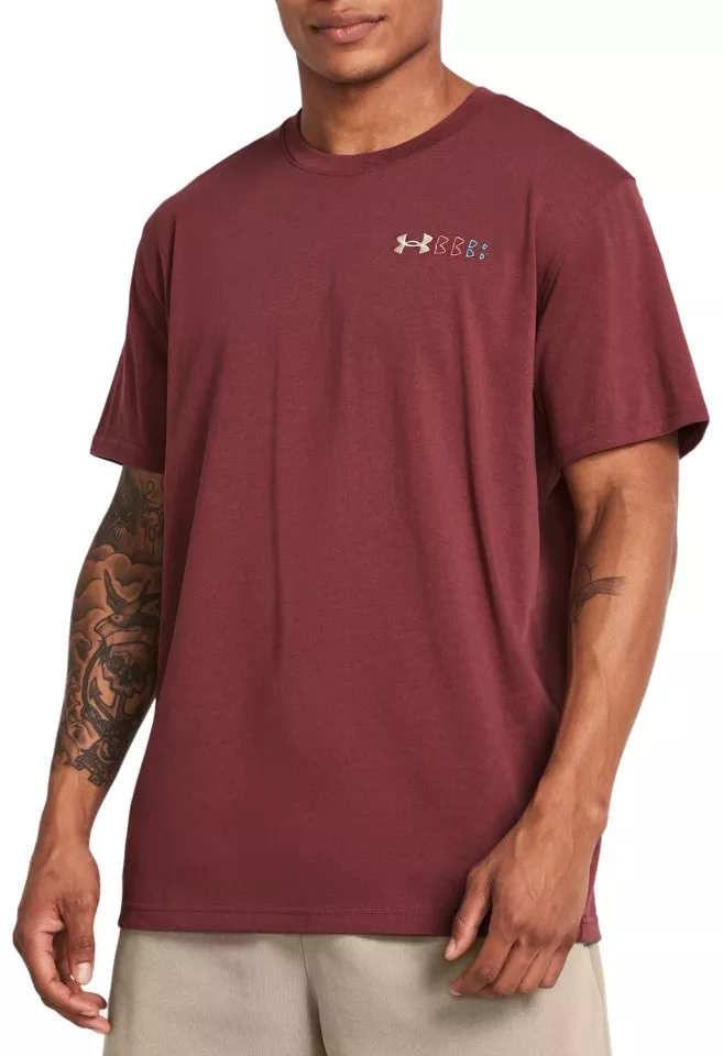 T-Shirt Under Armour Heavyweight Left Chest Logo Repeat