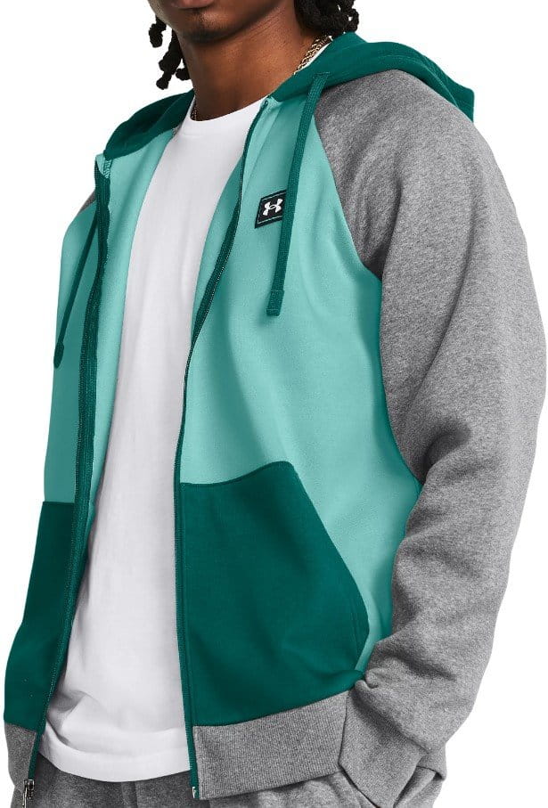 Sweatshirt met capuchon Under Armour UA Rival Flc FZ Colorblock-GRN