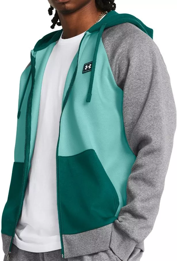 Sweatshirt met capuchon Under Armour UA Rival Flc FZ Colorblock-GRN