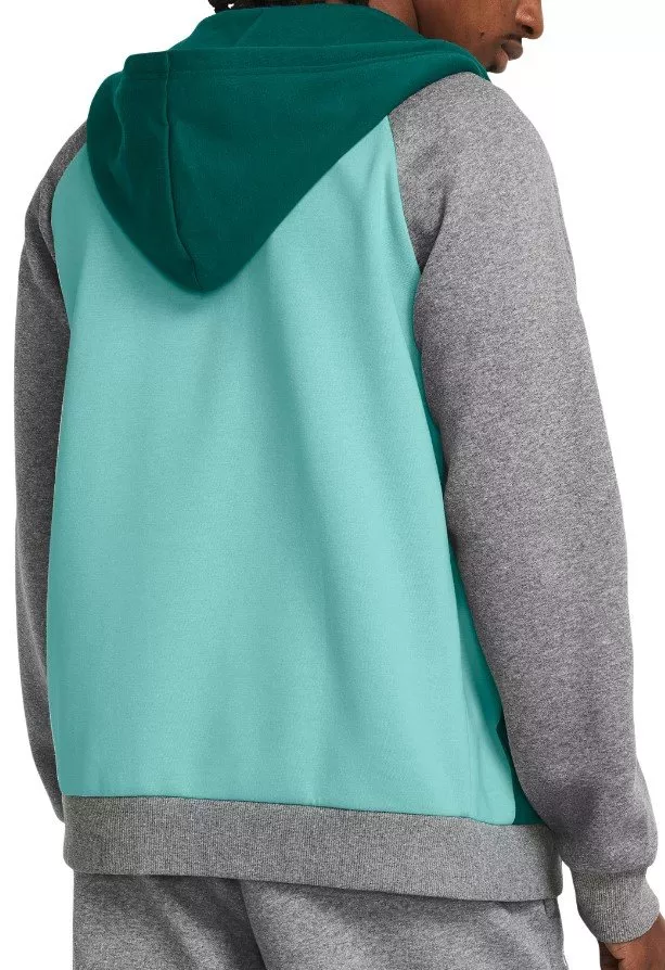 Sweatshirt met capuchon Under Armour UA Rival Flc FZ Colorblock-GRN