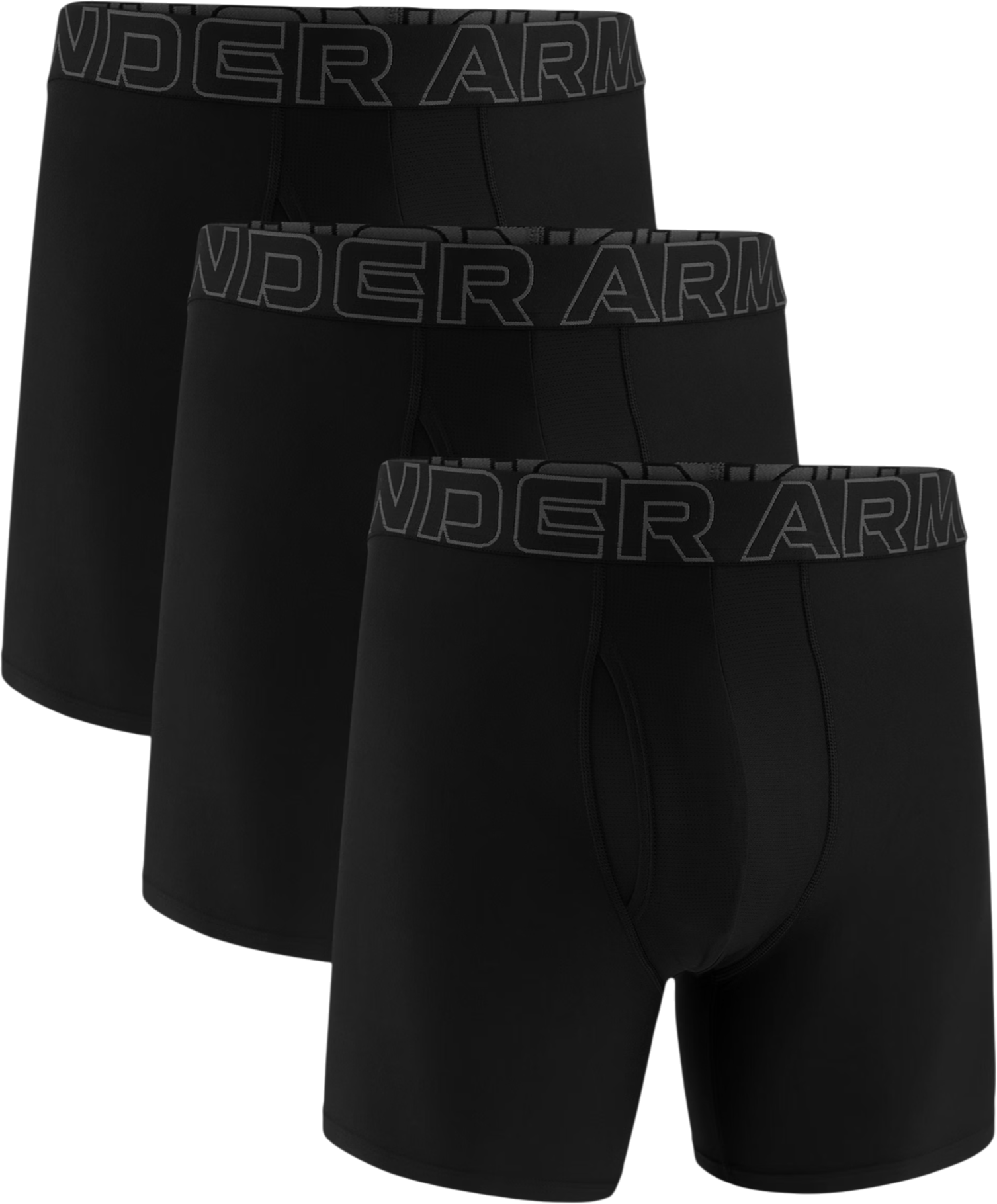Under Armour Performance Tech Solid 6in 3-pcs Boxers, M, Zwart