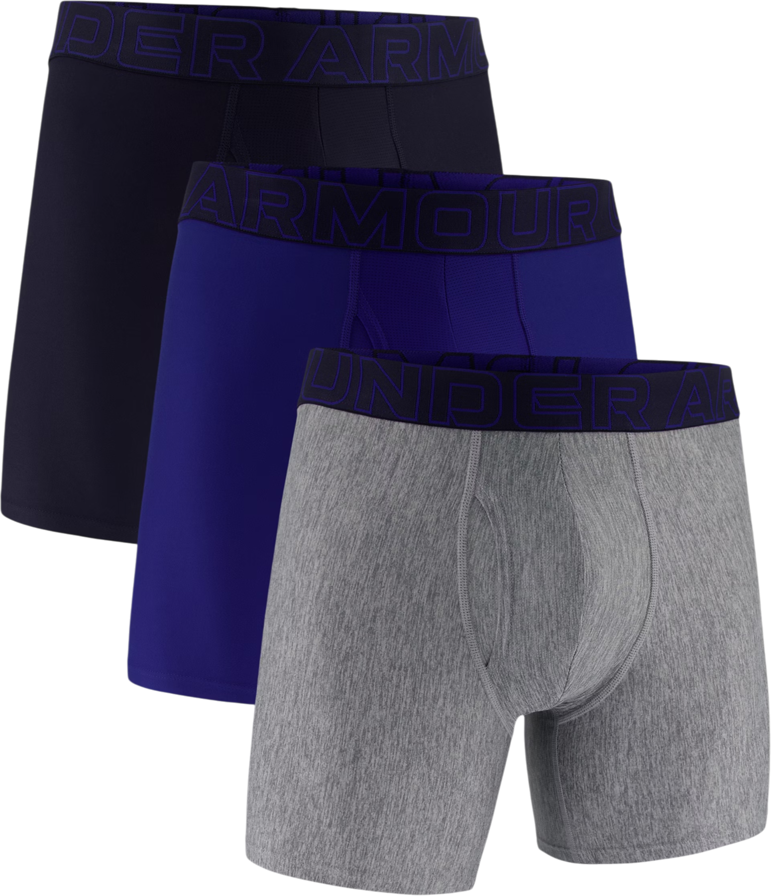 Under Armour Performance Tech Solid 6in 3-pcs Boxers, XS, Blauw