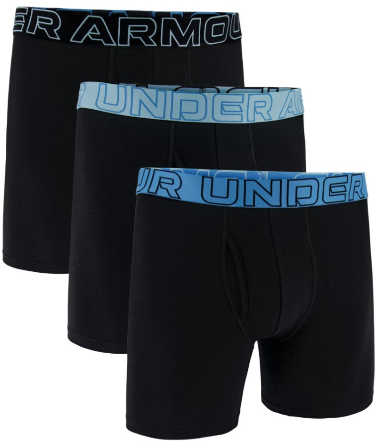 Under Armour Performance Cotton Solid 6in - 3 pack Boxers, XS, Zwart