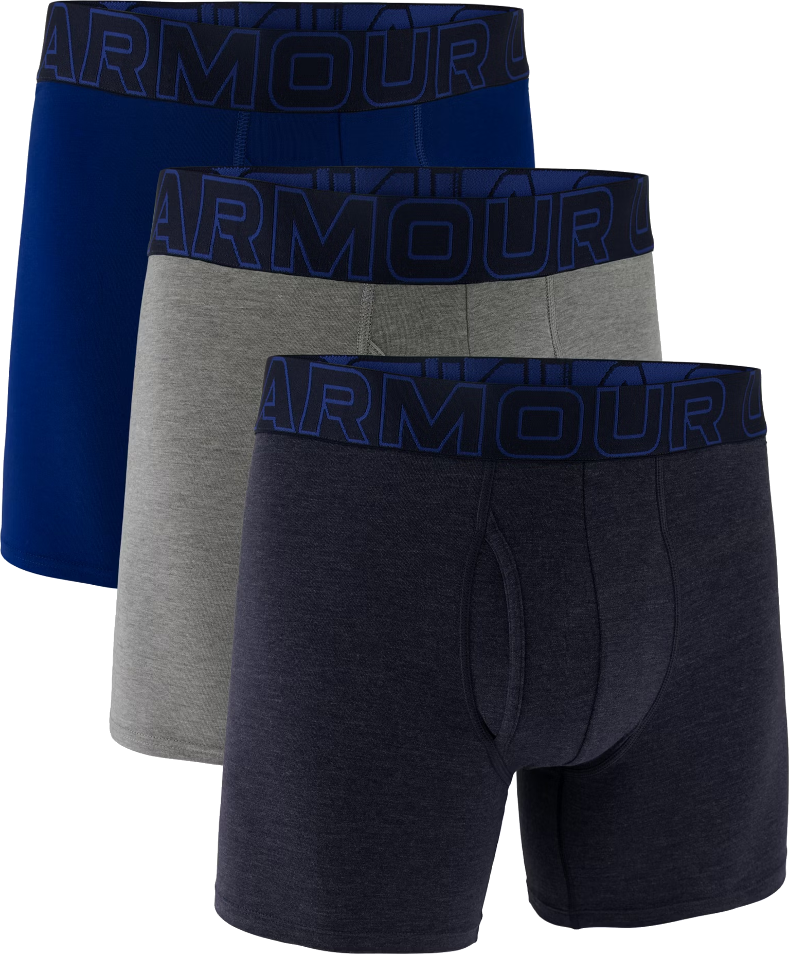 Under Armour Performance Cotton Solid 6in - 3 pack Boxers, S, Blauw