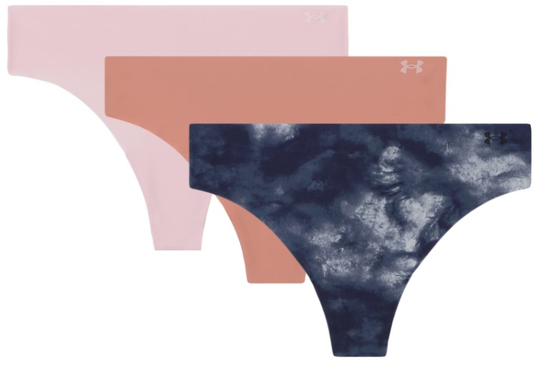 Kalhotky Under Armour UA PURE STRETCH NO SHOW THONG -PRINT 3PK 1383894-044 Velikost XS