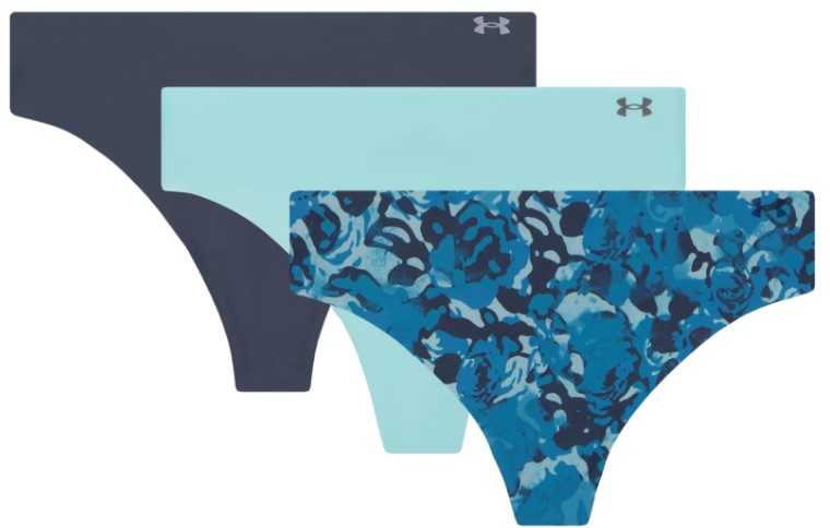Kalhotky Under Armour UA PURE STRETCH NO SHOW THONG -PRINT 3PK 1383894-293 Velikost XS