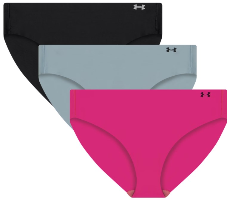 Kalhotky Under Armour UA PURE STRETCH NO SHOW BIKINI-SOLID 3PK 1383897-652 Velikost XS