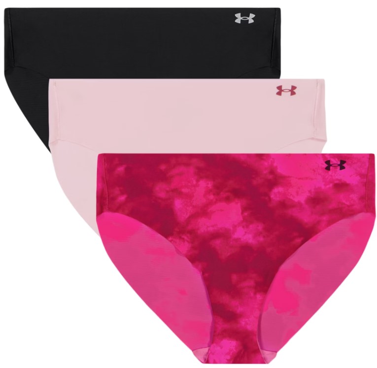 Kalhotky Under Armour UA PURE STRETCH NO SHOW BIKINI-PRINT 3PK 1383898-622 Velikost XS