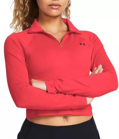 Vanish Seamless 1/4 Zip Crop-RED