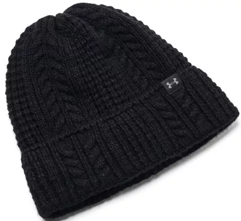 W Halftime Cable Knit Beanie-BLK