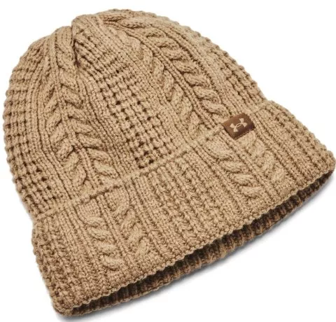 W Halftime Cable Knit Beanie-BRN