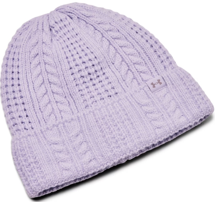 Čepice Under Armour W Halftime Cable Knit Beanie-PPL