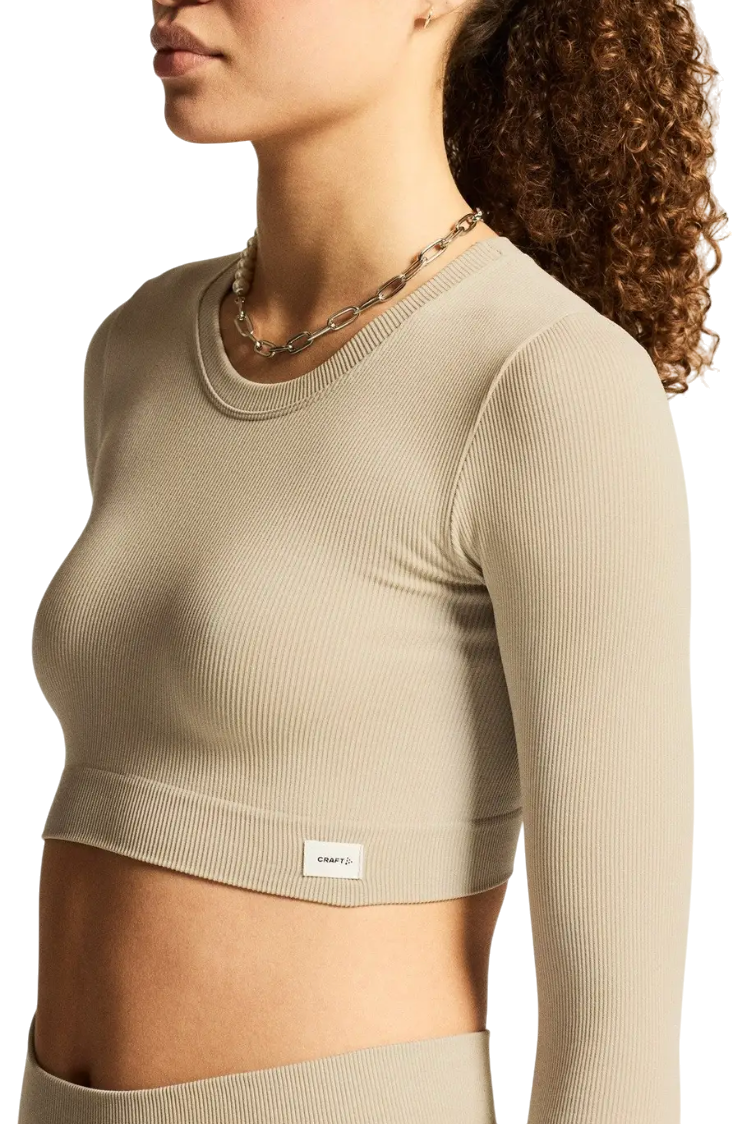 Langarm-T-Shirt Craft Collective Rib Cropped T-Shirt Women