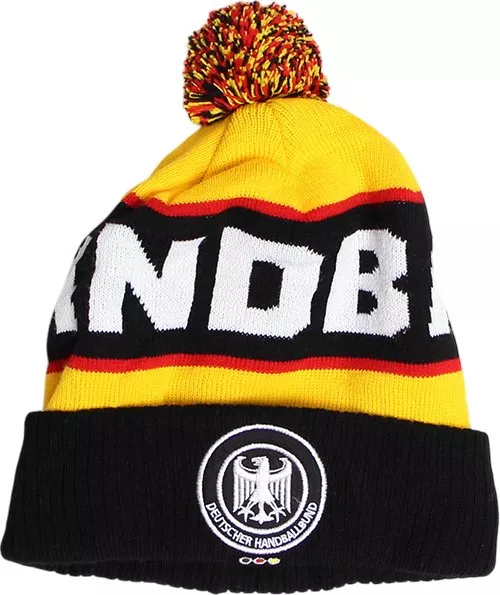 Bommelmütze schwarz-rot-gold