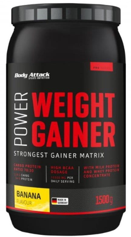 Proteinpulver Body Attack Power Weight Gainer Příchuť Banán - 1,5 kg