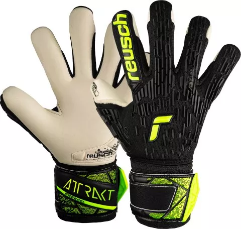 Reusch Attrakt Freegel Gold Finger Support Junior Goalkeeper Gloves