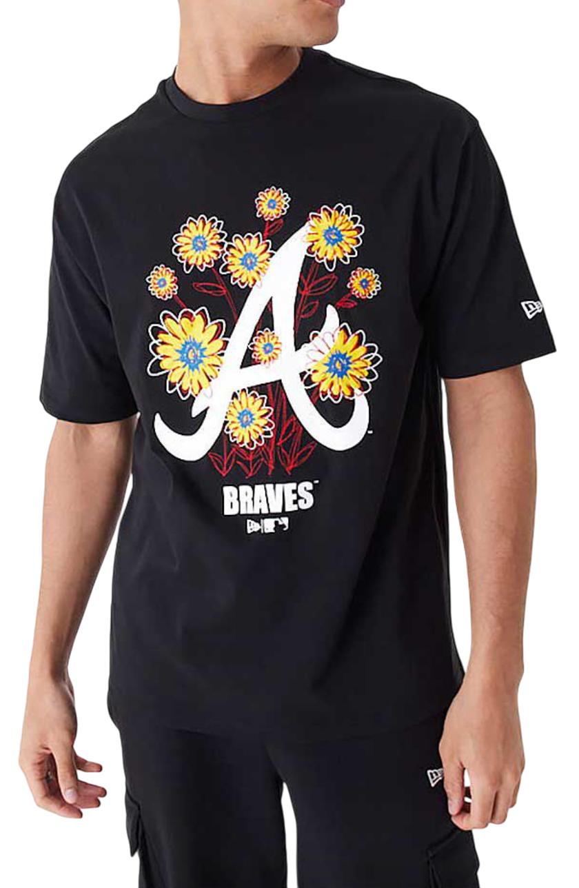 Tricou New Era Atlanta Braves MLB Floral Logo Oversized T-Shirt