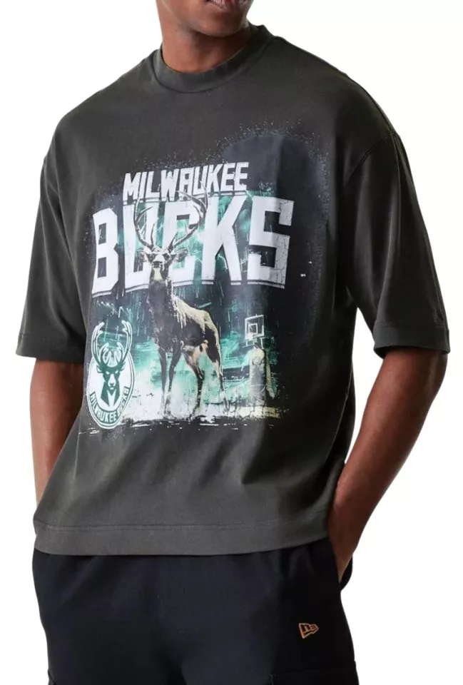 Unisex tričko New Era NBA Milwaukee Bucks Washed Graphic