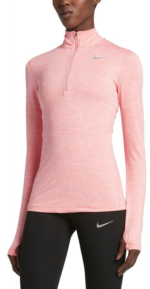 nike half zip running top pink